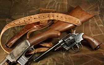 Vintage Revolver Rifle Wallpaper