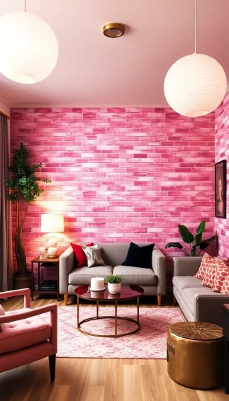 Pink Brick Wallpaper