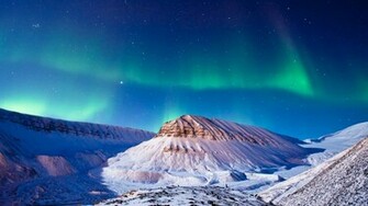 Night Sky Winter Snow Mountains X Close