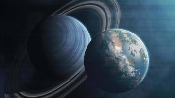 Planet Earth And Saturn UHD 8k Wallpaper