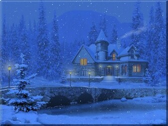 Wallpaper By Art Tlc 3d Snowy Cottage Ze
