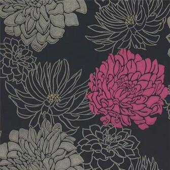 Pink Black Divine Extravagance Harlequin Wallpaper