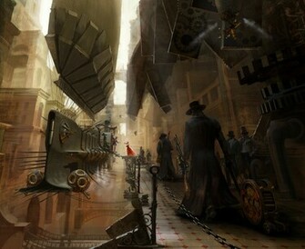 Wallpaper Drawing Steampunk Airship Fantasy
