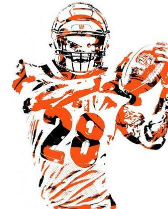 Joe Mixon Cincinnati Bengals Pixel Art Mixed Media By