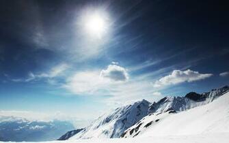 Sunny Snowy Mountains Wallpaper HD