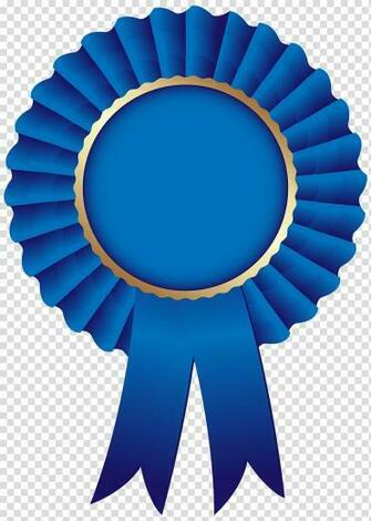 Blue Ribbon Rosette Transparent