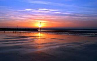 Sunset Beach In Norfolk Desktop Wallpaper