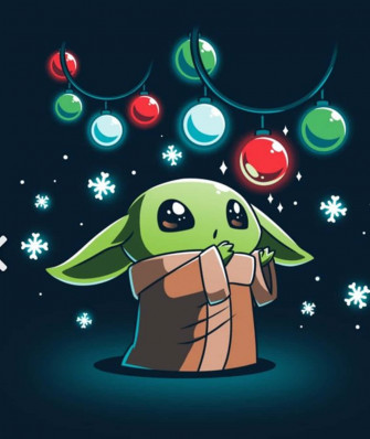 Baby Yoda Cartoon Wallpaper