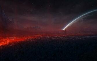 Alien Landscape Planet Stars Sky Futuristic City Cities Planets