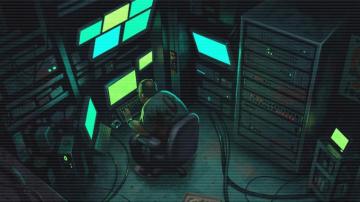 Server Room Man Hacking Computer Hacker Background