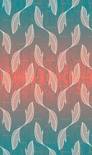Coral And Turqoise Ombre With Feathers Wallpaper