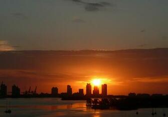 Miami Beach On Sunset HD Widescreen Wallpaper Pic At