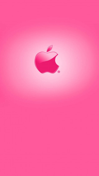 Glossy Pink Logo Amazing Apple HD iPhone Wallpaper