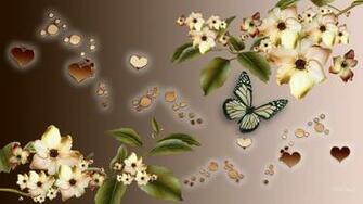 Hearts And Flowers Wallpaper