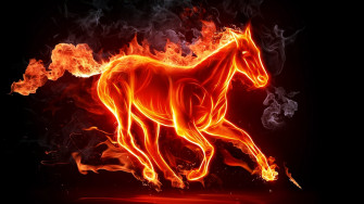 Wallpaper 4k Fiery Horse