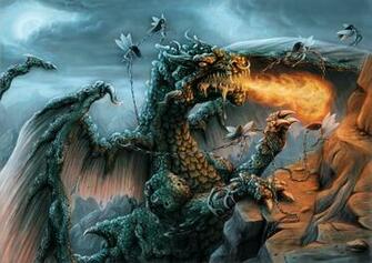Dragon Vs Fairies Computer Wallpaper Desktop Background