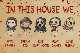 Pengbaax Metal Vintage Tin Sign Horror Movies In This House We