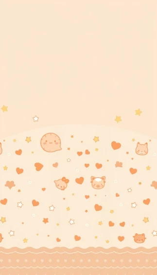 Kawaii Light Brown Wallpaper