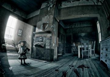 Wallpaper Blood Doll Horror Axe Old Abandoned House