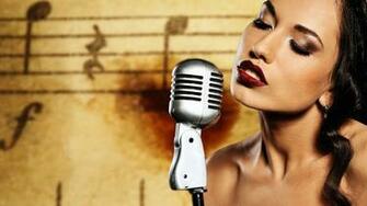 Tags HD Singer Music Wallpaper Mic And Lady Singing