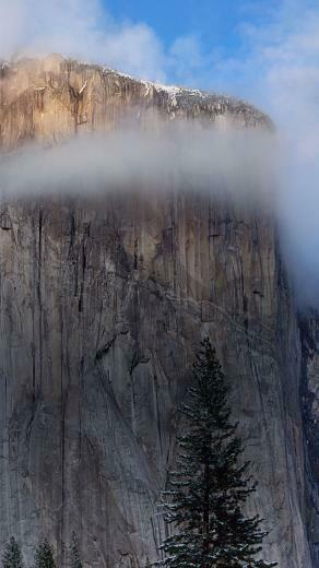 Mac Osx Yosemite Cliff Fog iPhone Wallpaper Ipod HD
