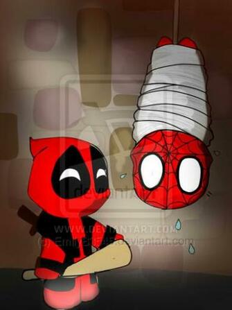 Chibi Deadpool Hey Spidy How S It Hanging By Emilyb3545 On