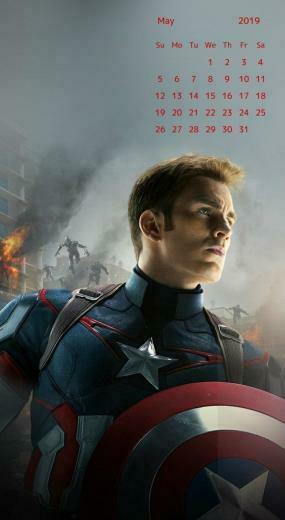 May iPhone Calendar Wallpaper Captain America