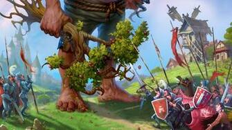 The Giant Attacking Village Wallpaper