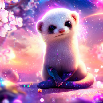 Cute Ferret In Pastel By Xrebelyellx