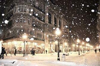 Beautiful Christmas City Snow Image On Favim