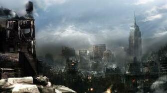 Destroyed City Background