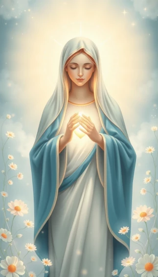 Mother Mary Heart Mobile Wallpaper
