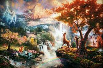 Thomas Kinkade S Disney Paintings Bambi Walt Characters