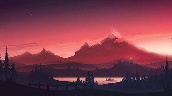 Red Mountains Morning Minimal 4k Wallpaper HD Artist