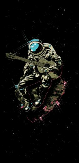 Astronaut Playing The Guitar S8 Wallpaper