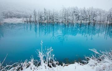 Wallpaper Winter Lake Beauty Tale Japan Photo Blue Snow