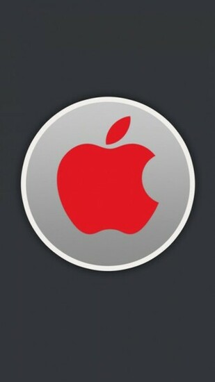 Red Apple Logo Label Wallpaper iPhone