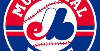 Montreal Expos Primary Mark Blue Background