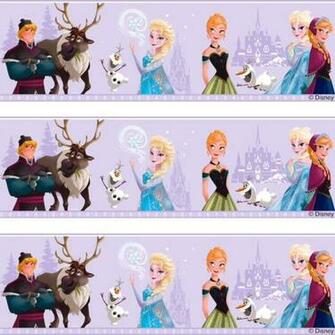 Disney Frozen Elsa Anna Olaf Childrens Movie Wallpaper Border Fr3503