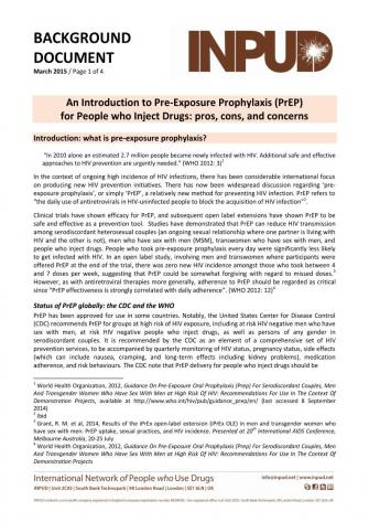 Background Document An Introduction To Pre Exposure Prophylaxis