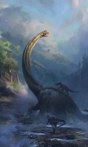 Dinosaur Age Fantasy Fight Artwork Wallpaper