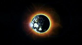 Wallpaper Space Sun Stars Eclipse Skull