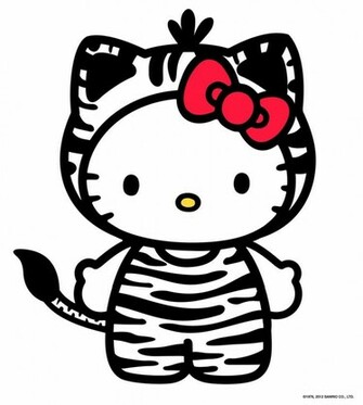 Hello Kitty Black And White Background Zebra Wallpaper