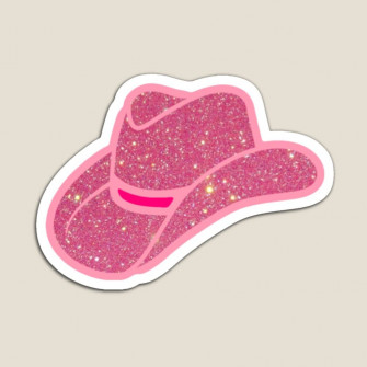 Pink Glitter Cowgirl Hat Magnet By Julia Santos Preppy