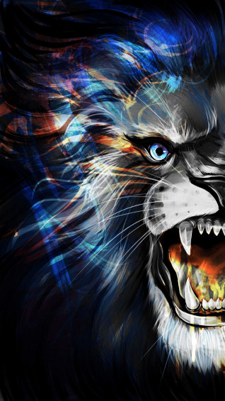 Angry Lion iPhone Wallpaper