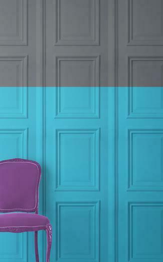 Mineheart Grey Turquoise Panelling Wallpaper