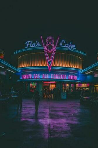 Neon Color Building For Late Night Carnival Neonaesthetic
