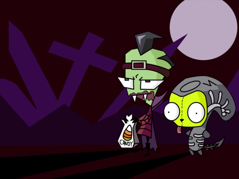 Halloween Zim Invader Wallpaper