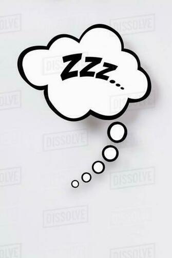 Snoring Sign In Thought Bubble Against Gray Background Stock