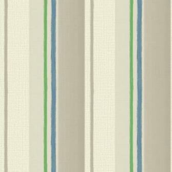Grandeco Boho Chic Grey Linen Blue And Green Stripe Wallpaper 10m